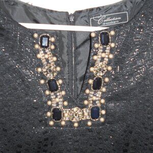 Black Dress w/ Beaded Neck Area- New $50 Tag Dress Barn